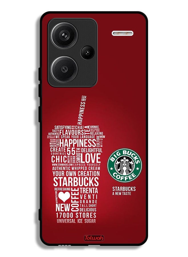 Tolwak Xiaomi Redmi Note 13 Pro Plus Protective Case Cover Coffee Sticker - Image 1