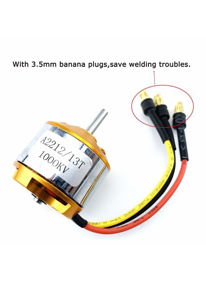 YoungRC A2212 1000KV Brushless Motor+ 30A ESC Electric Speed Controller + Gold Bullet Banana Plugs and Heat Shrink Tubes for RC Multicopter 450x525 Quadcopter - Image 2