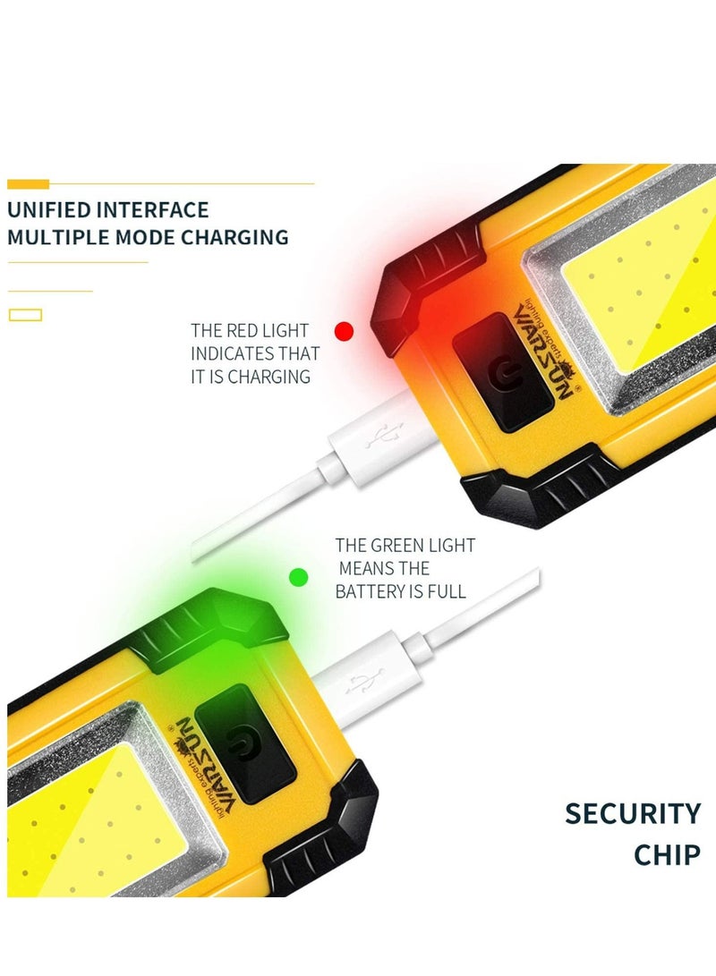 Warsun Led Work Lights Rechargeable Magnetic Mechanic Light Portable Worklight for Camping Car Repairing 30w 1200 High Lumens Bright Yellow - Image 5