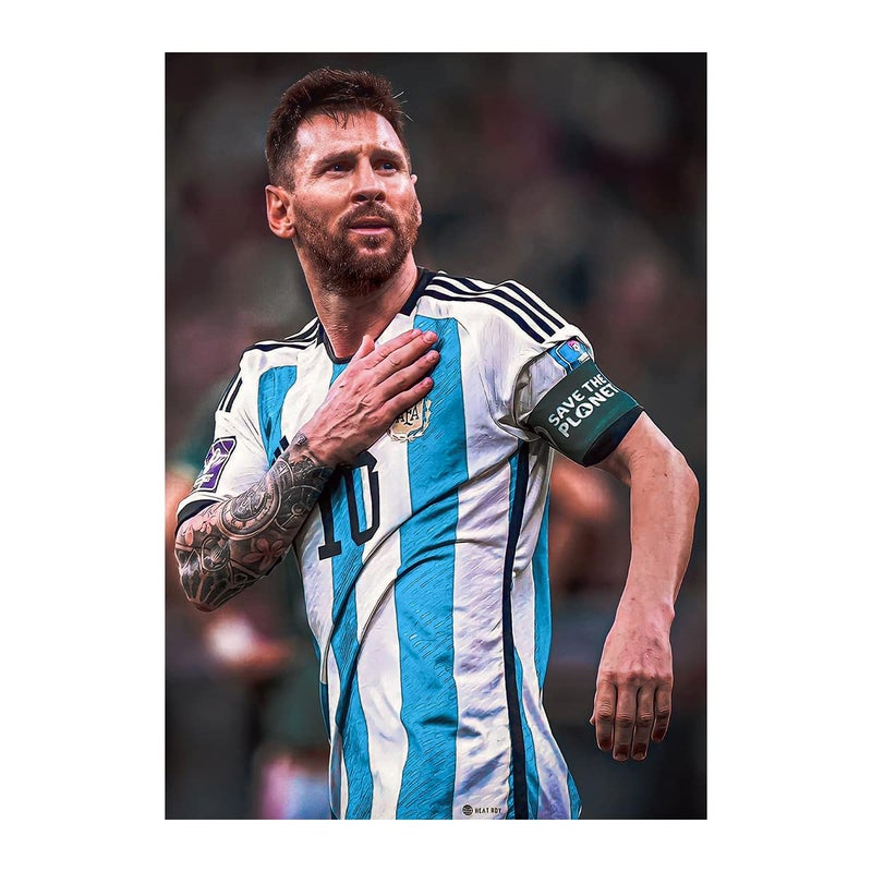 Messi Wall Sticker - Football King Messi Wall Poster - Messi King Wall Poster Sticker - Messi Football Wall Poster Sticker - 300GSM - Glossy - Strong Adhesive - starxdecals  - Image 1