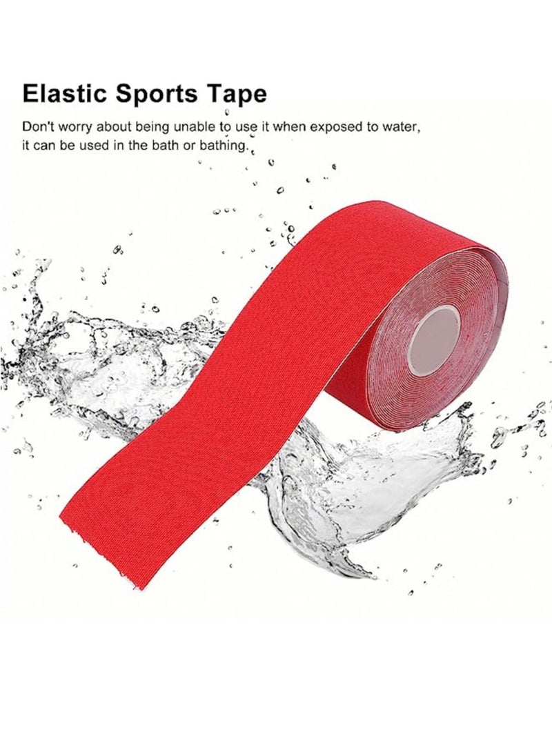 Ce-tua - Kinesiology Sports Elastic Muscle Pain Relief For Gym Adhesive Tape 5cm x 5m Red Color - Image 1