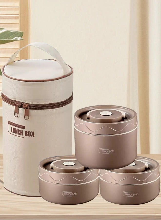 LUNCH BOXES, LARGE CAPACITY STAINLESS STEEL LUNCH BOX WITH LUNCH BAG, PORTABLE THERMAL BENTO BOX, FOR SCHOOL, CAMPING, AND WORK, KITCHEN ORGANIZERS AND STORAGE, KITCHEN ACCESSORIES