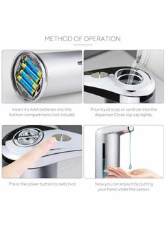 SYOSI Automatic Soap Dispenser Hand Sanitizer Dispenser Touchless Soap Dispenser Infrared Motion Sensor Stainless Steel Dish Liquid Free Auto Hand Soap Dispenser for Bathroom or Kitchen  - Image 4