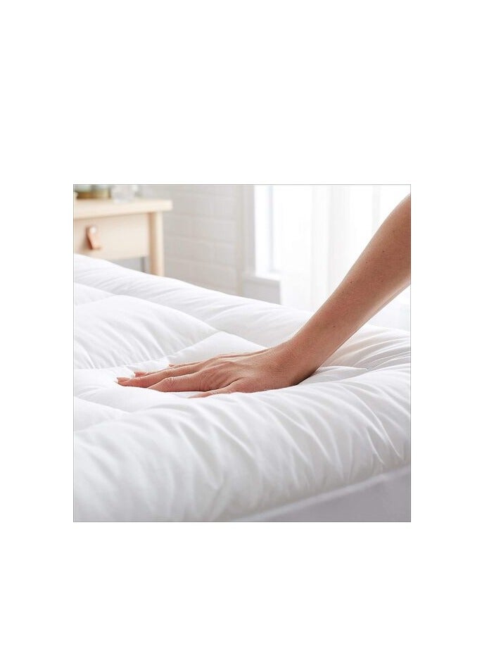 DEEP SLEEP Every Night Deep Sleep Down-Alternative Mattress Topper Pad - Fiber White Soft Fluffy (Double Size -W120 X L200 Cm) - Image 2