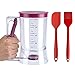 PCTC PCTC Pancake Cupcake Batter Dispenser Tool | 900mL Manual Batter Mixer Bottle with Measuring Label Squeeze Handle  - Image 2