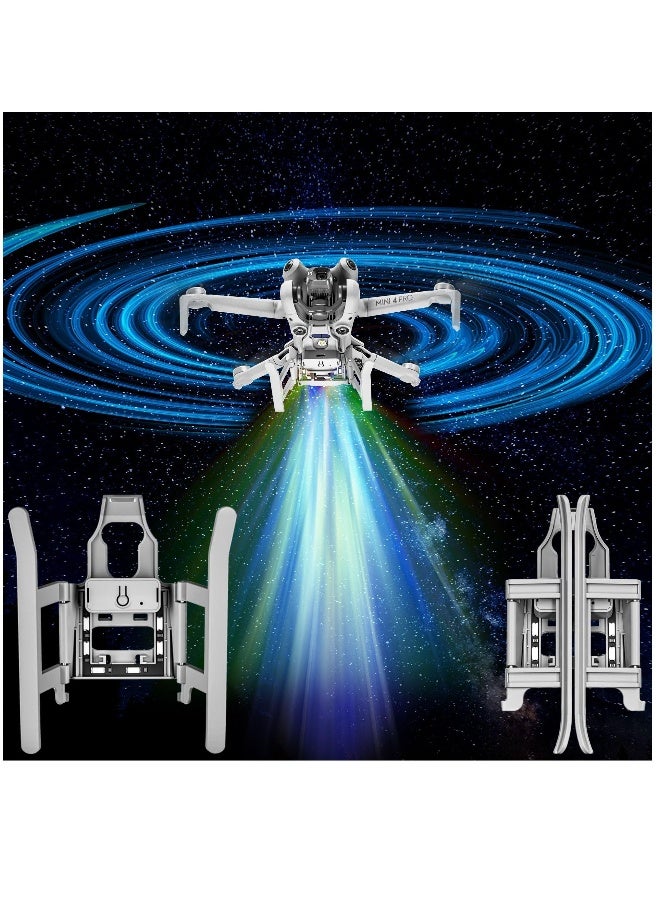 Colorful Landing Gear for DJI Mini 4 Pro with Flash LED Lights Foldable Extended Landing Legs Protector Kit for DJI Mini 4 Pro Drone Accessories - Image 1