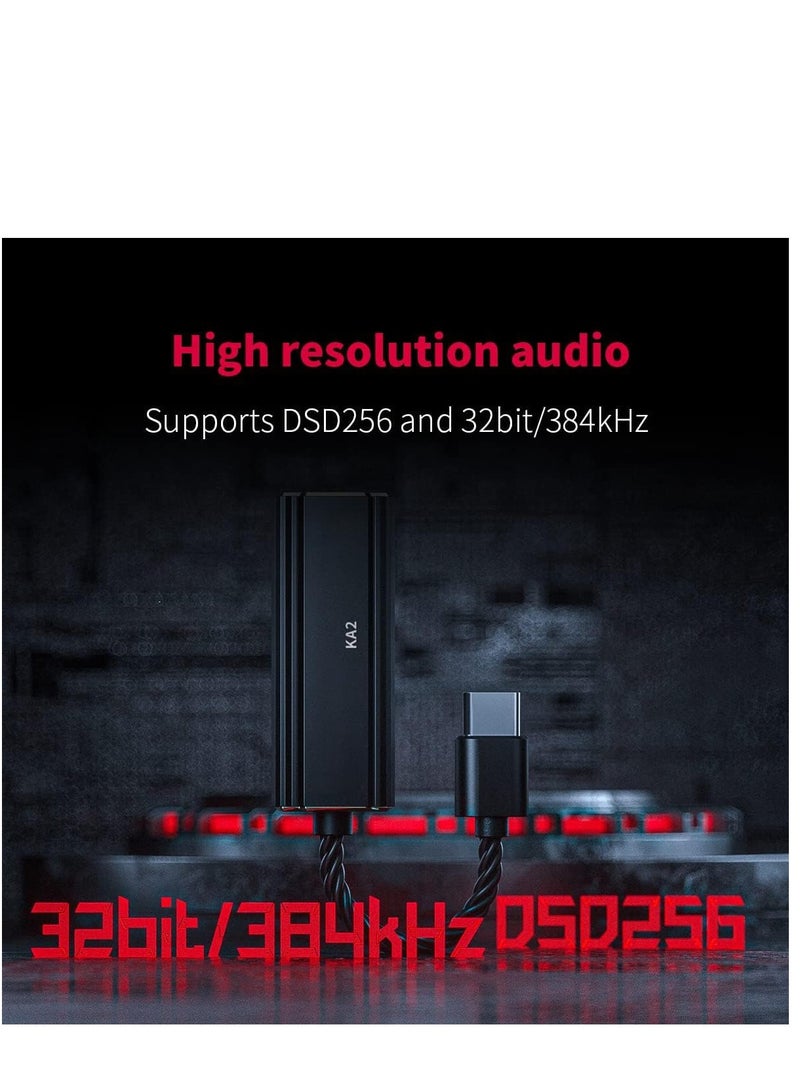 SYOSI Audio KA2 4.4mm Balanced Headphone Amps USB DAC DSD256 32bit/384kHz PCM for Android/iOS/Windows/Mac (USB Type C) - Image 3