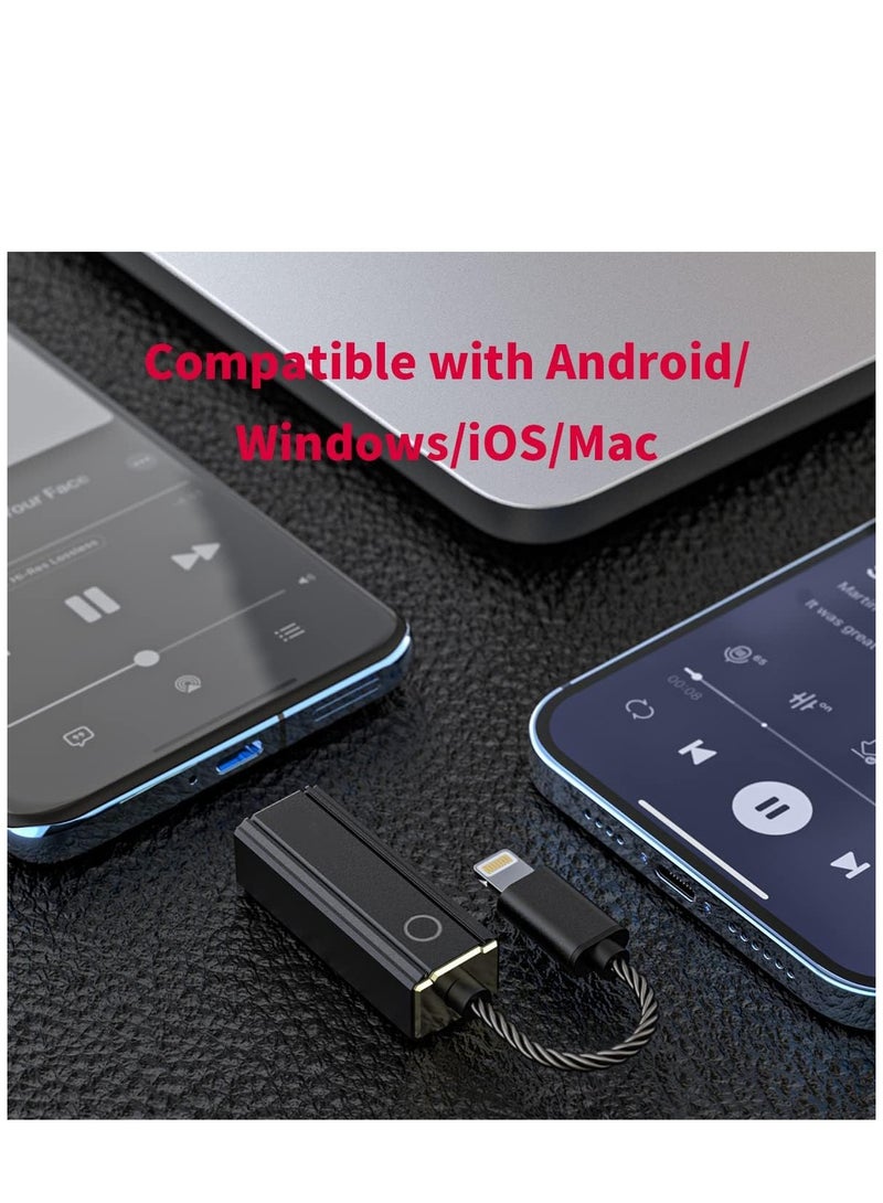 SYOSI Audio KA2 4.4mm Balanced Headphone Amps USB DAC DSD256 32bit/384kHz PCM for Android/iOS/Windows/Mac (USB Type C) - Image 4