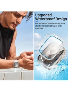 MIGOFAST Waterproof Case for Apple Watch Screen Protector 45mm Series 9 8 7 Cover Full Protective Hard PC Bumper Face Covers Accessories Designed for iWatch 45 mm Clear  - Image 4