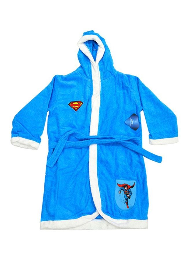 WB Games DC Comics Superman Printed Hooded Bath Robe Blue/White/Red 36x65x4cm - Image 1