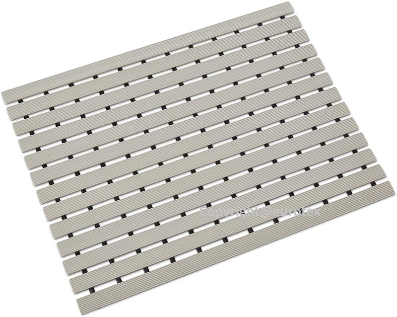 Eurotex Shower Mats for Bathroom Anti Slip/Shower Mat/Shower Mat Anti Slip Bathroom Floor Mat with Water Drain Holes/Thickness 9mm/Size (Grey, 61cm x 45cm) - Image 1