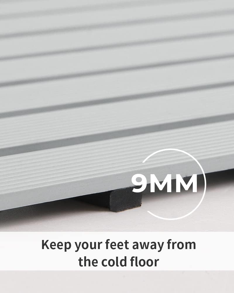 Eurotex Shower Mats for Bathroom Anti Slip/Shower Mat/Shower Mat Anti Slip Bathroom Floor Mat with Water Drain Holes/Thickness 9mm/Size (Grey, 61cm x 45cm) - Image 2
