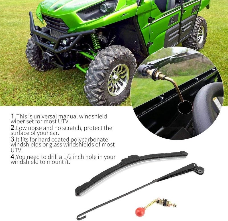 klarako UTV Manual Hand Operated Windshield Wiper Blade, Universal Windscreen Wiper Blade - Image 4