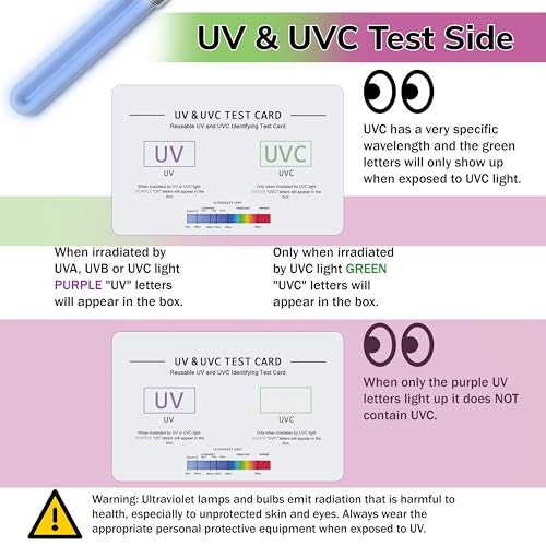 SaiTech IT | UV & UVC Test Card & UV Intensity Test Card | 3-in-1 UV Test Card | UVA & UVC Light Identifying Card | UV Bulb & LED Intensity Reading Card | UV Dosage Indicator Card | UVB Tester - Image 4