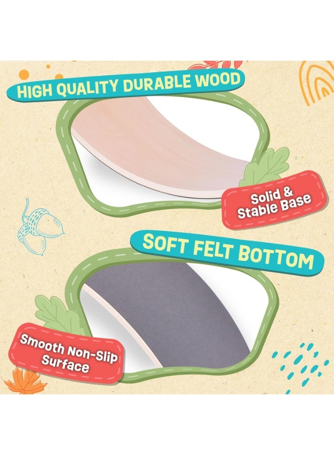 XiuWoo Balance Board Kids, Wooden Wobble Balance Board for Toddler with Smooth Edges, Yoga Wooden Rocker Board Indoor, Learning Toys Both for Kids and Adult Yoga - Image 3