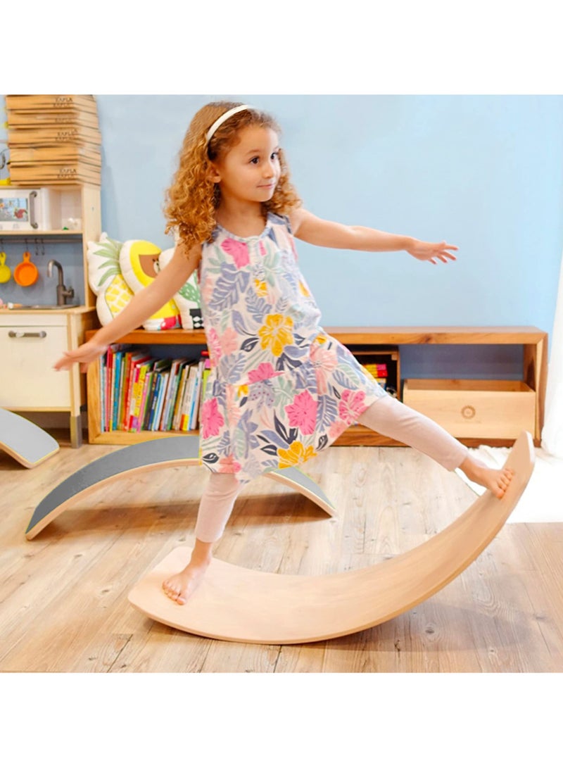 XiuWoo Balance Board Kids, Wooden Wobble Balance Board for Toddler with Smooth Edges, Yoga Wooden Rocker Board Indoor, Learning Toys Both for Kids and Adult Yoga - Image 4