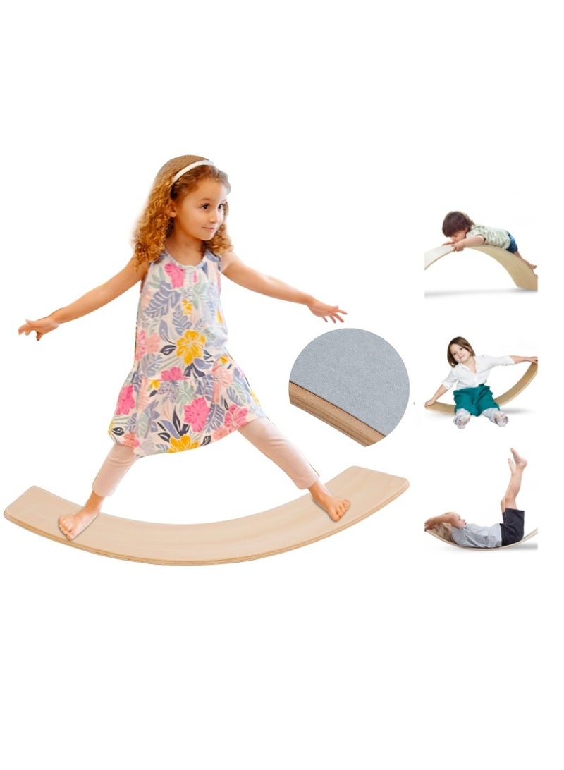 XiuWoo Balance Board Kids, Wooden Wobble Balance Board for Toddler with Smooth Edges, Yoga Wooden Rocker Board Indoor, Learning Toys Both for Kids and Adult Yoga - Image 1