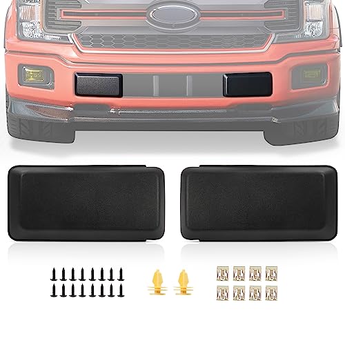AUTOBABA 2Pcs F150 Front Bumper Guards Pads Cover Insert Cap Compatible with Ford F-150 2018 2019 2020 Replace# JL3Z17E810AB for Front Left Driver & Right Passenger Side (Matte Black) - Image 1