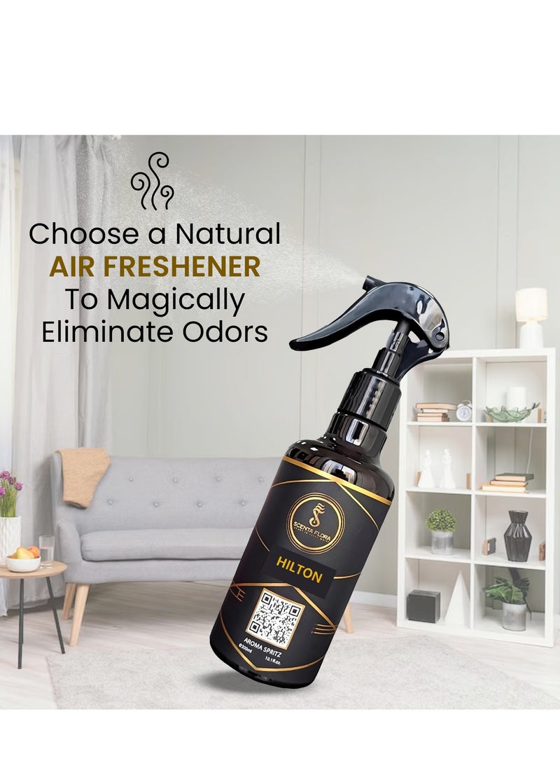 Scenta Flora HILTON – Aroma Spritz - Ready-to-Use Long-Lasting Air Freshener for Cars, Carpets, Curtains, Rooms, Fabrics, and Abayas (300 ml)  - Image 1