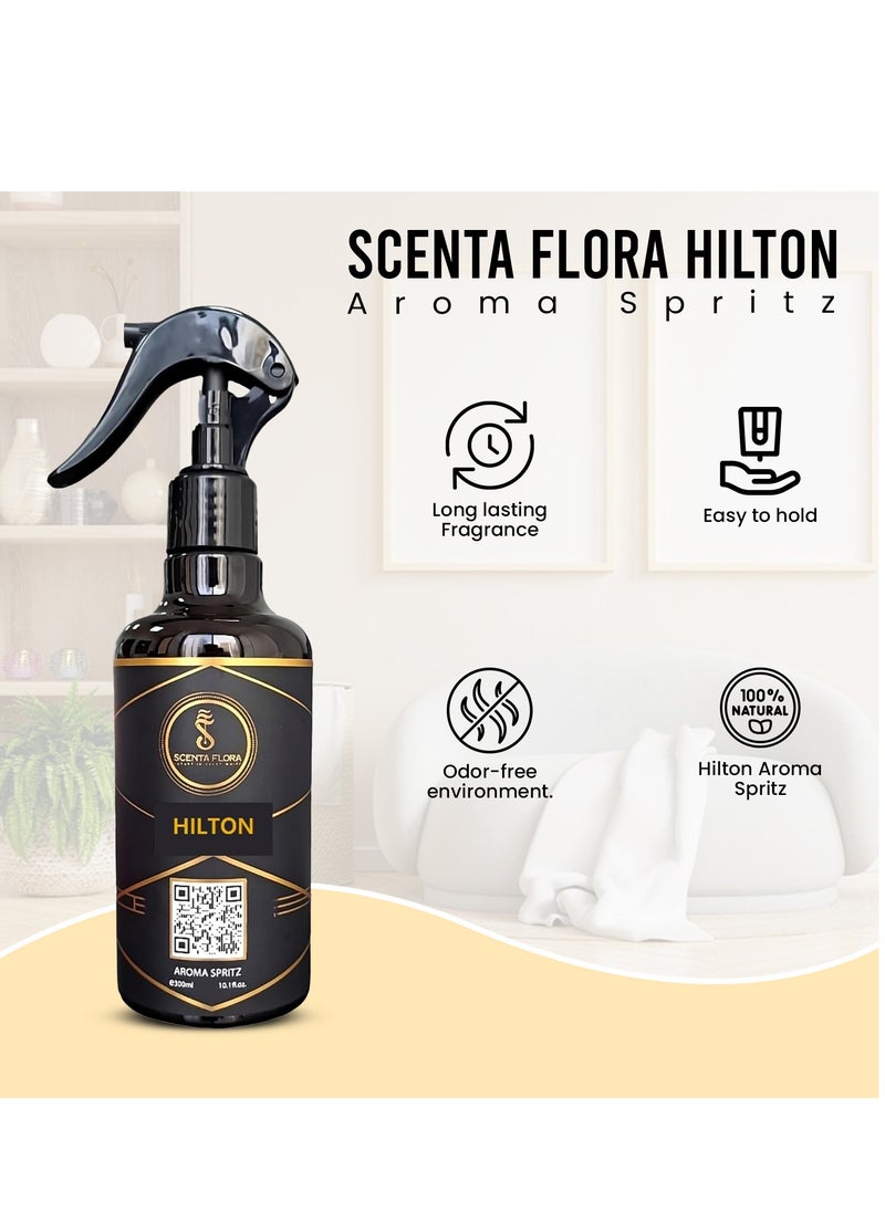 Scenta Flora HILTON – Aroma Spritz - Ready-to-Use Long-Lasting Air Freshener for Cars, Carpets, Curtains, Rooms, Fabrics, and Abayas (300 ml)  - Image 2