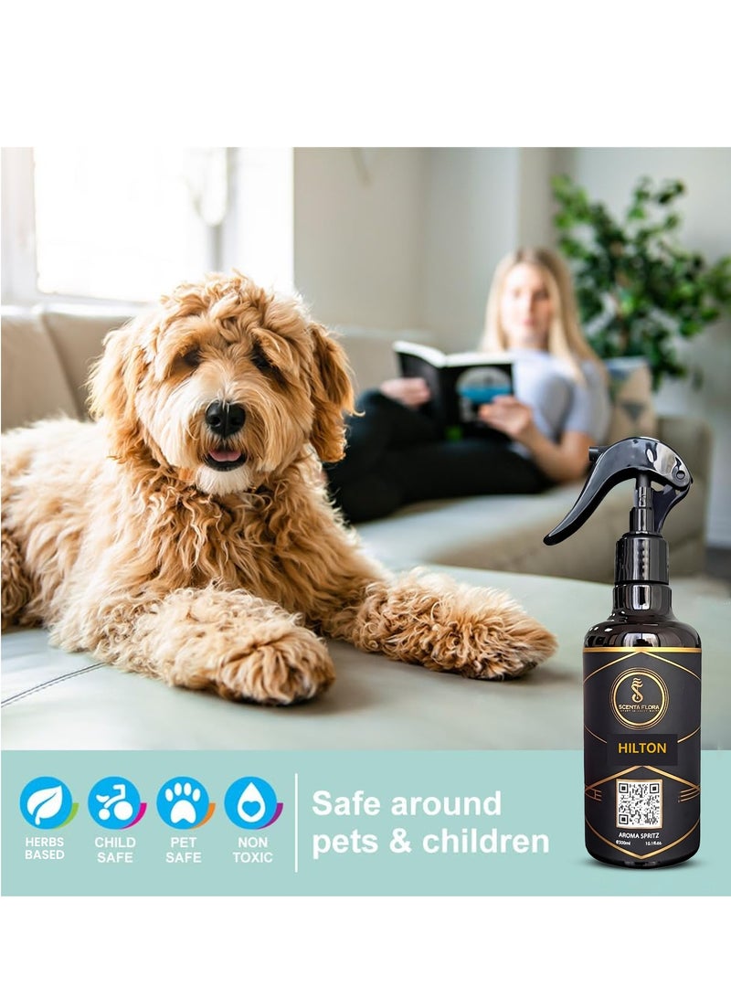 HILTON – Aroma Spritz - Ready-to-Use Long-Lasting Air Freshener for Cars, Carpets, Curtains, Rooms, Fabrics, and Abayas (300 ml)