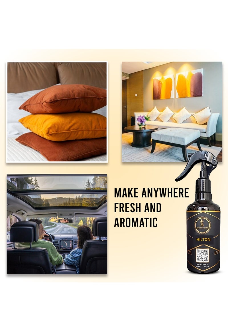 Scenta Flora HILTON – Aroma Spritz - Ready-to-Use Long-Lasting Air Freshener for Cars, Carpets, Curtains, Rooms, Fabrics, and Abayas (300 ml)  - Image 4