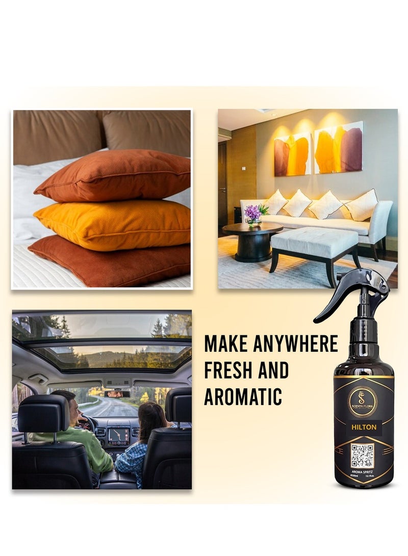 SCENTA FLORA HILTON Aroma Spritz 300ml | Ready-to-Use Long-Lasting Oil Based Air Freshener for Cars, Carpets, Curtains, Rooms, Washrooms and Fabrics - Image 4