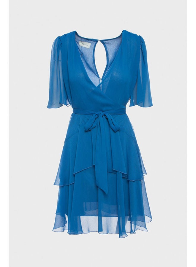 BSB Wrap monochrome dress with ruffles - Image 4