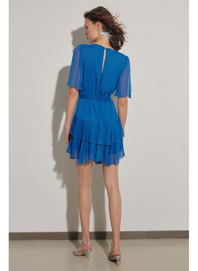 BSB Wrap monochrome dress with ruffles - Image 3