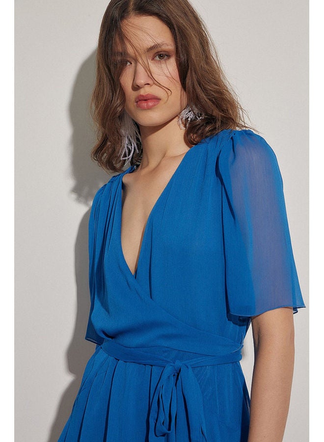 BSB Wrap monochrome dress with ruffles - Image 2