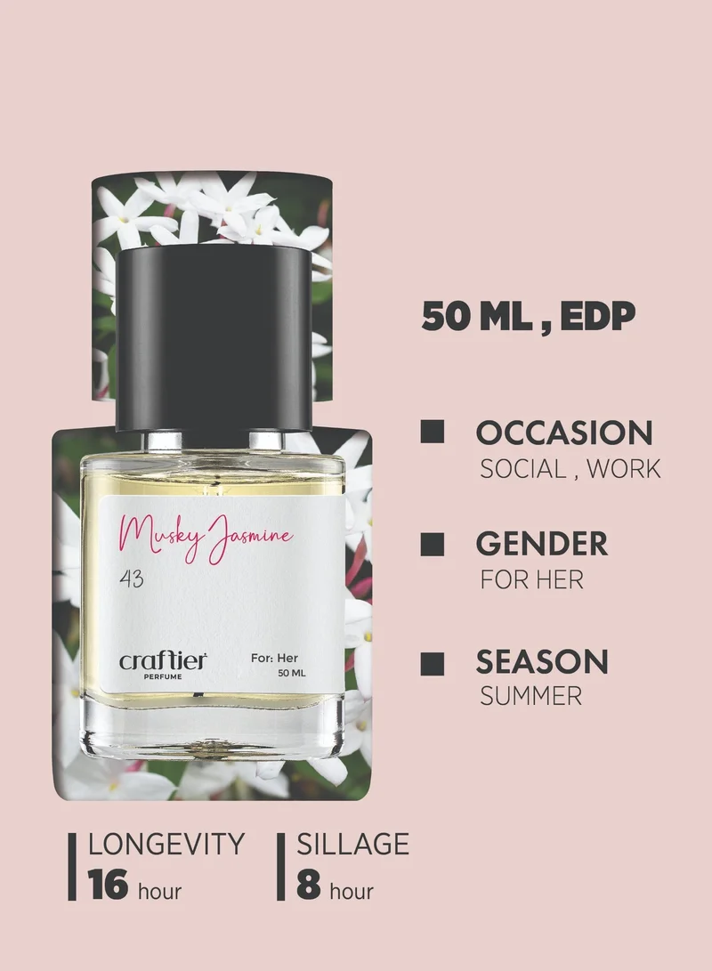 Craftier Perfume Inspired-Chance MUSKY JASMINE - Inspired of-CHANCE, Eau De Parfum for Women - 50ml, Long Lasting Musky Fragrance Upto 16 Hrs, Travel Size Women's Perfume for Women | Best Price UAE
