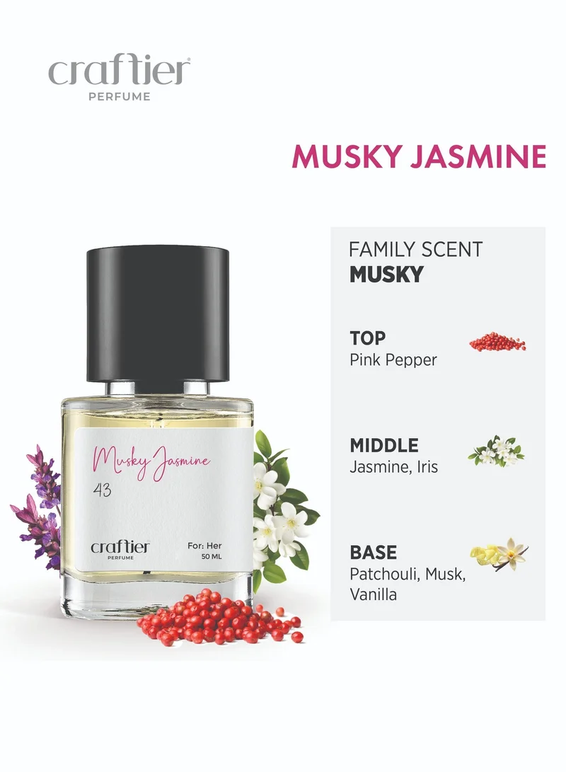 Craftier Perfume Inspired-Chance MUSKY JASMINE - Inspired of-CHANCE, Eau De Parfum for Women - 50ml, Long Lasting Musky Fragrance Upto 16 Hrs, Travel Size Women's Perfume for Women | Best Price UAE