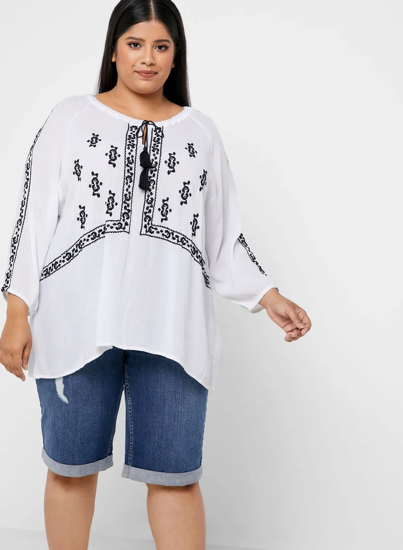 Only Carmakoma Embroidered Smock Top