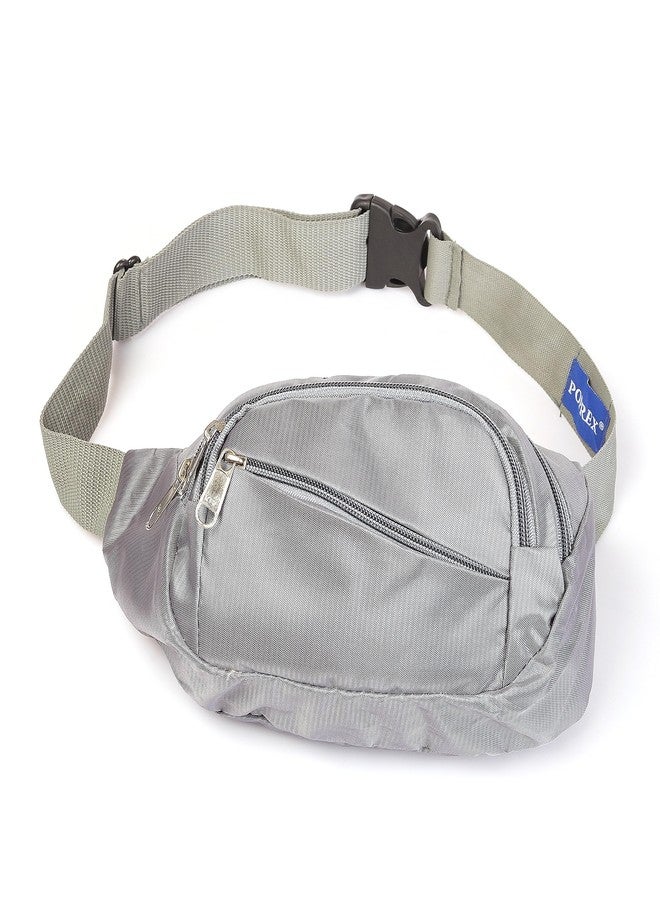 POPREX Waist Bag for Men and Women Pack Travel Handy Hiking Running Zip Pouch Document Money Card Phone Earphone Belt Sport Bag Fitness Fanny Pack Adjustable Strap (Grey) - Image 1