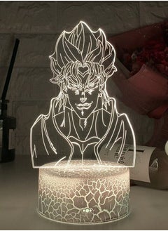 althiqahkey JoJo Bizarre Adventure Dio Figure 3D Anime Lamp USB Night Light Kid Bedroom Gift  - Image 3