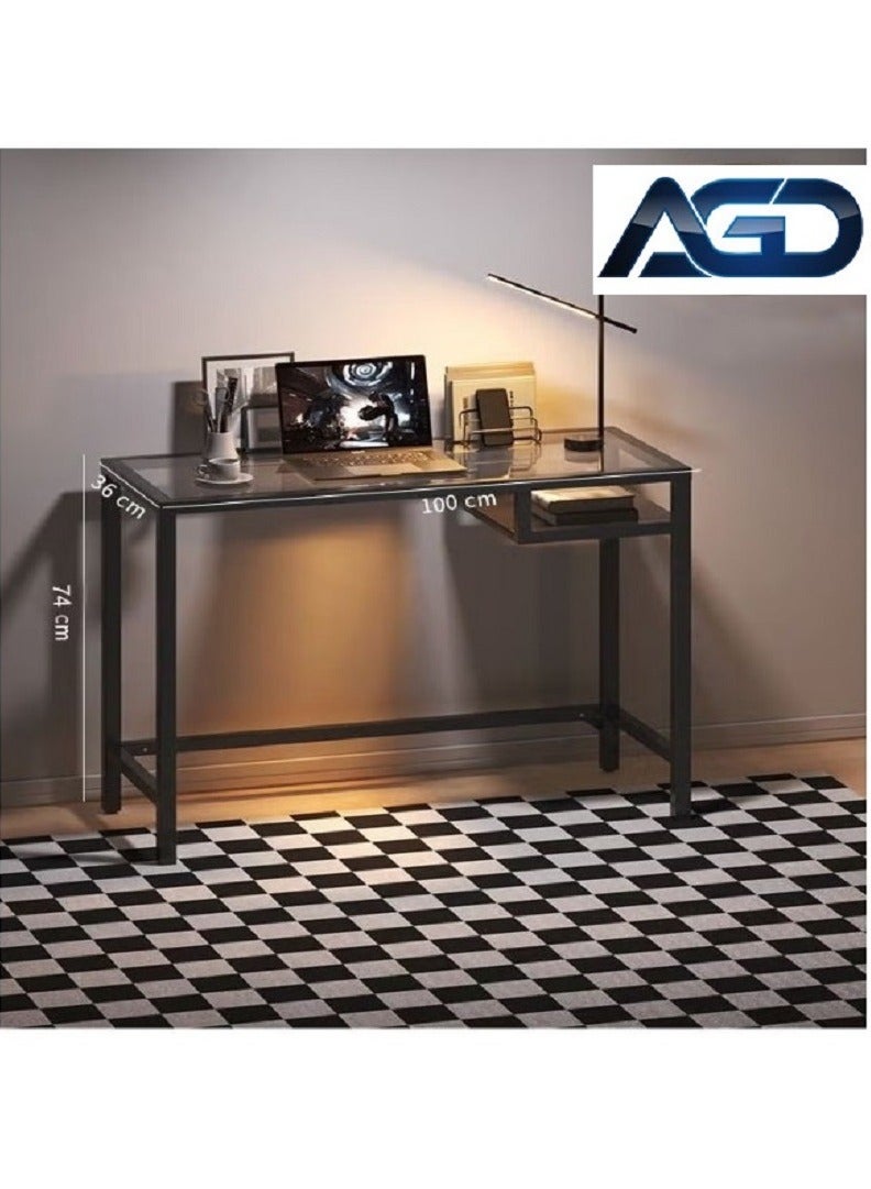 AGD Metal Entrance Table, Modern Design for Living Room, Office Computer Laptop Coffee Side Table 100X36X74cm Black - Image 5