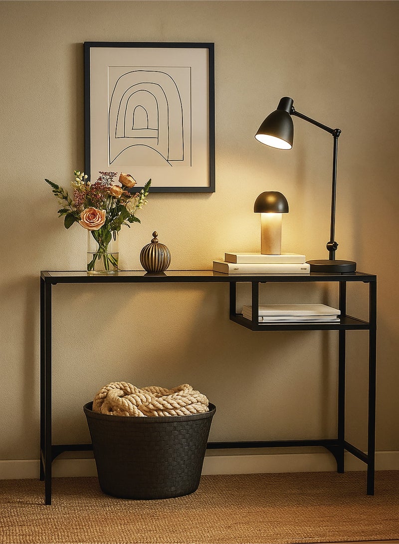 AGD Metal Entrance Table, Modern Design for Living Room, Office Computer Laptop Coffee Side Table 100X36X74cm Black - Image 3