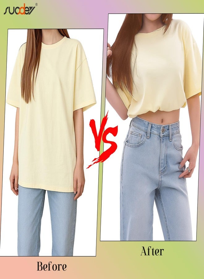 سوزدي حزام خصر مطاطي قابل للتعديل من SUOSDEY، قطعتان، لثني القمصان والكنزات القصيرة. - Image 5