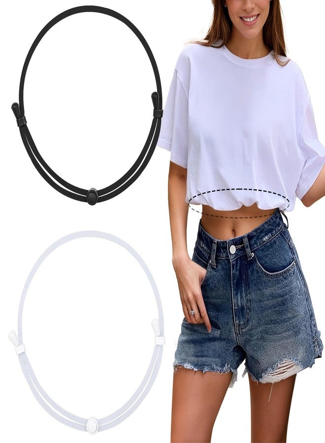 سوزدي حزام خصر مطاطي قابل للتعديل من SUOSDEY، قطعتان، لثني القمصان والكنزات القصيرة. - Image 1