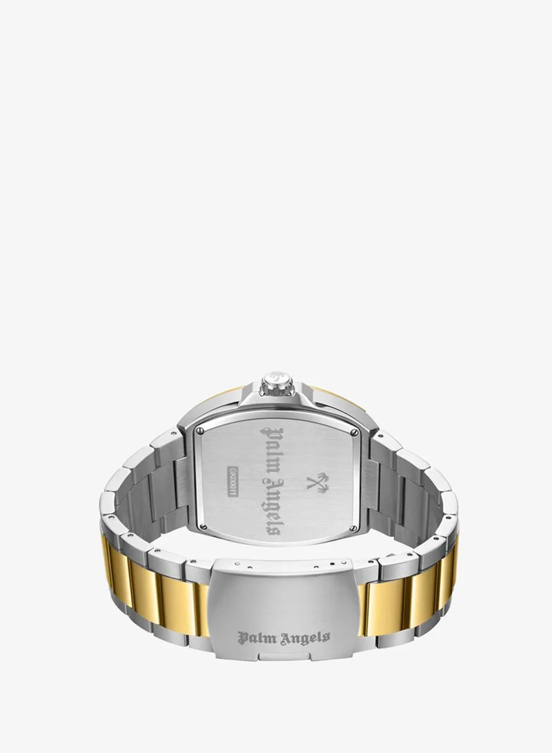 Palm Angels Silver/Gold Vortex Black-Green Dial Stainless Steel Bracelet Multifunction Watch for Men, 42mm for Men | Best Price UAE