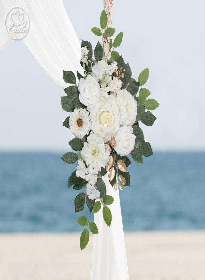 Odouzy Wedding Arch Flowers,Artificial Flower Arch Decor,2pcs Artificial Flower Arrangement for Wedding Decor Reception Backdrop Floral Decorations (White) - Image 4