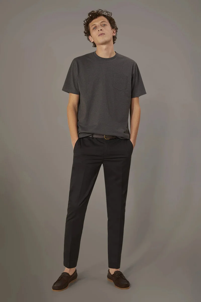 Regular fit trousers in twill construction - Black