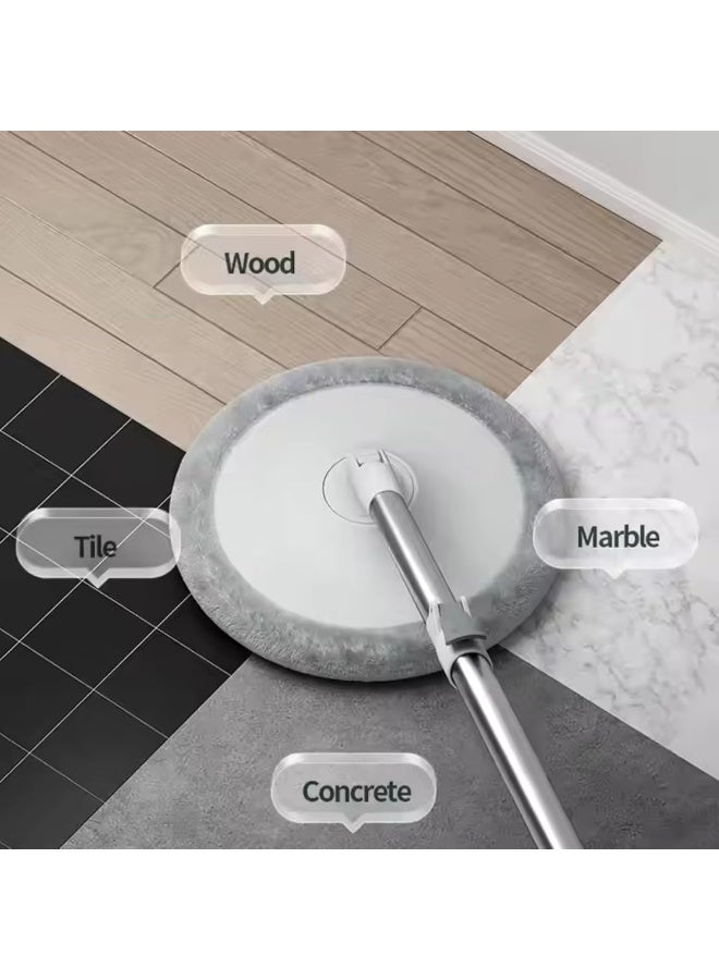 AKC مجموعة ممسحة ودلو دوار – ممسحة مسطحة سعة 2.5 لتر مع دلو دوار 360°، ممسحة لعصر المياه لتنظيف الأرضيات، نظام فصل المياه القذرة، تشمل شبكة ممسحة – مثالية للأرضيات الخشبية، البلاط، واللامينيت - Image 4