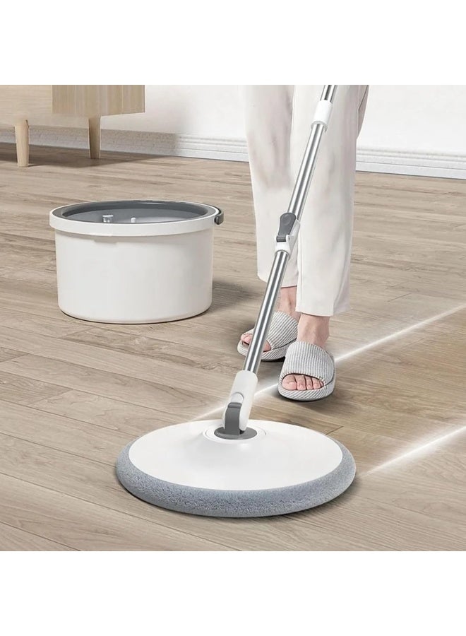AKC مجموعة ممسحة ودلو دوار – ممسحة مسطحة سعة 2.5 لتر مع دلو دوار 360°، ممسحة لعصر المياه لتنظيف الأرضيات، نظام فصل المياه القذرة، تشمل شبكة ممسحة – مثالية للأرضيات الخشبية، البلاط، واللامينيت - Image 2