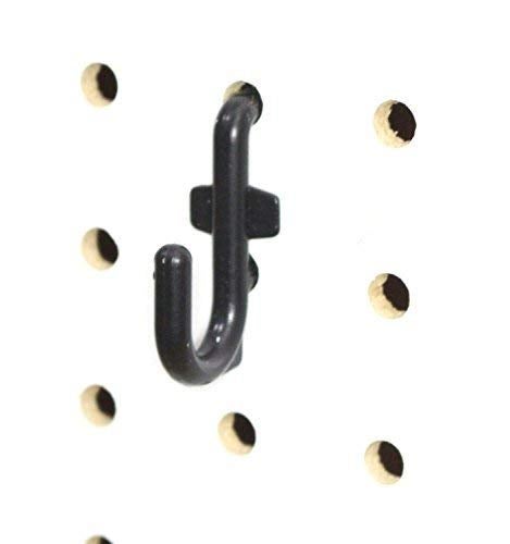 JSP Manufacturing Plastic Black J Style Pegboard Hooks Garage Tool Storage fits 1/4" Pegboard Holes (Pegboard NOT Included) (100) - Image 3