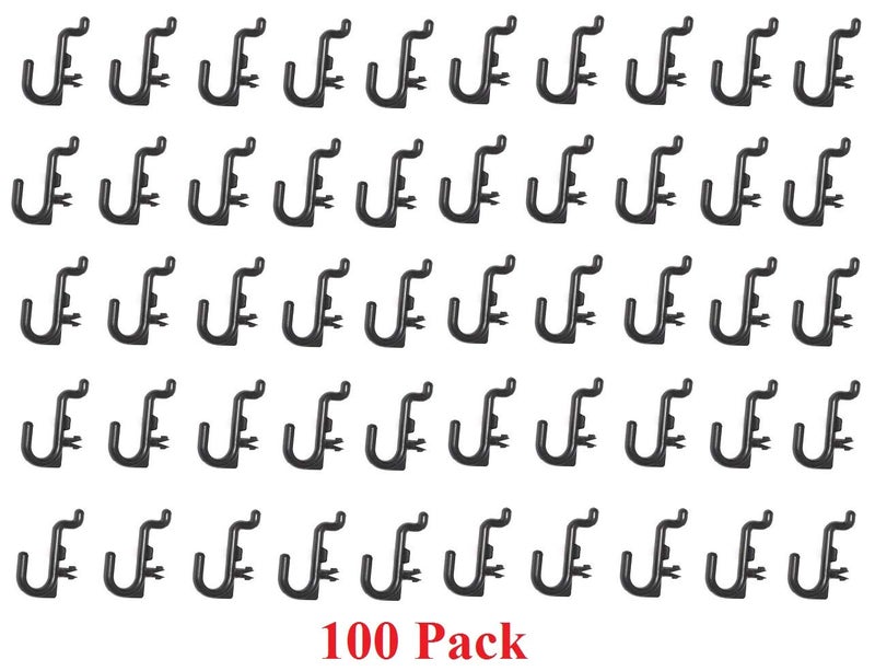 JSP Manufacturing Plastic Black J Style Pegboard Hooks Garage Tool Storage fits 1/4" Pegboard Holes (Pegboard NOT Included) (100) - Image 2
