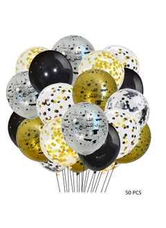 Generic 50 PCS Of Alif Mabrook Printed Balloons With Confetti For Graduation Party  - Image 1