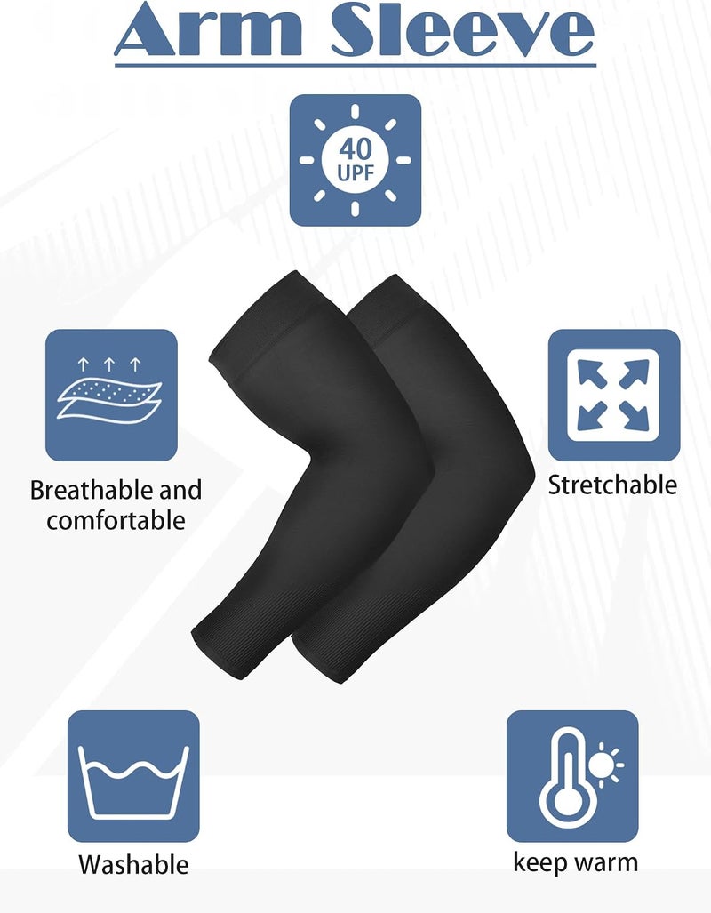BOAO 10 Pairs UV Sun Protection Arm Sleeve for Men Women Work Cooling Compression Tattoo Cover Up Sleeves for Cycling Fishing - Image 3