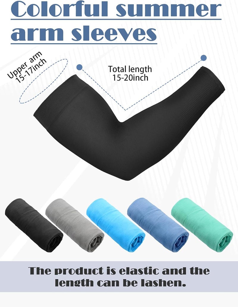 BOAO 10 Pairs UV Sun Protection Arm Sleeve for Men Women Work Cooling Compression Tattoo Cover Up Sleeves for Cycling Fishing - Image 2