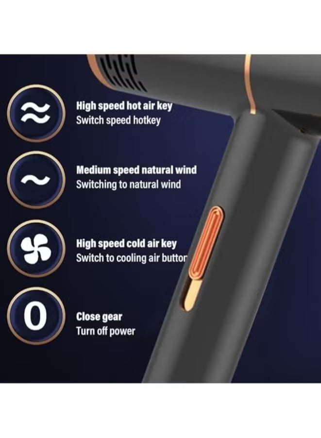 Denx Low Noise Quick Dry Hair Dryer – Fast-Drying Professional Blow Dryer with Hot & Cold Wind, Salon-Grade Hair Care Tool, Lightweight Ergonomic Design for Smooth, Frizz-Free Hair - Image 3